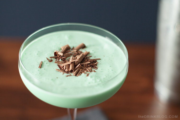 Hero shot of the Grasshopper chocolate mint cocktail! Like a BOSS!