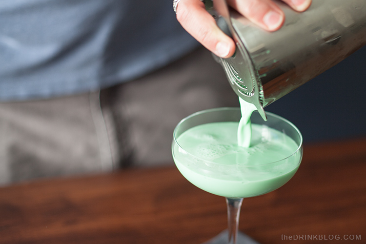 Look at that sexy green pouring Grasshopper cocktail. Mmm tasty.