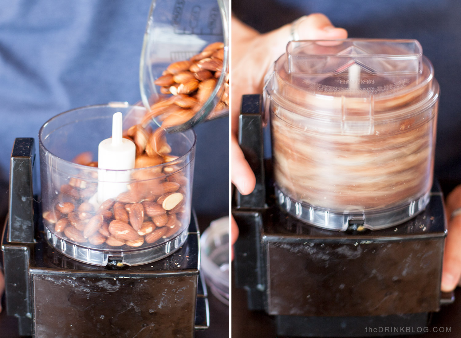 Chop the almonds in a food processor